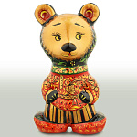 0029256  Хохлома Сувенир игрушка "МИШУТКА" h=22см  цвета в ассортименте 