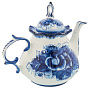 Чайник заварочный "Анемон". Гжель, фотография 7. Интернет-магазин ЛАВКА ПОДАРКОВ