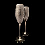 Хрустальные бокалы для шампанского "Платиновый узор" на 2 персоны, фотография 1. Интернет-магазин ЛАВКА ПОДАРКОВ