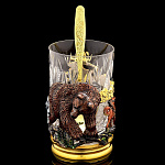 0046943/ХА Златоуст ПОДСТАКАННИК "МЕДВЕДЬ" литье-эмаль