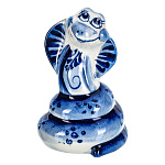  ГЖЕЛЬ Скульптура Символ года 2025 ЗМЕЯ АФИНА,  h=10 см