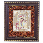 0065023-20*22,5см ИКОНА настенная "КАЗАНСКАЯ БМ" цветная  (Янт.крошка)