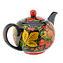 Чайник заварочный 500 мл "Клубника". Хохлома, фотография 3. Интернет-магазин ЛАВКА ПОДАРКОВ