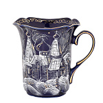 0034372/№2-цв-сюжет Гжель Бокал "Колокольчик №2"с цв. сюжетом Авт. Алехин С.С.