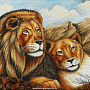 Картина янтарная "Лев и львица" 40х55 см, фотография 3. Интернет-магазин ЛАВКА ПОДАРКОВ