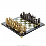 Шахматы из камня с бронзовыми фигурами "Нефтяники", фотография 1. Интернет-магазин ЛАВКА ПОДАРКОВ