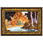 300191 НП-Картина Янтарная "ПЕЙЗАЖ" (баг.29*20 см/ полот.24*15 см)