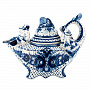 Чайник "Чаепитие". Гжель, фотография 4. Интернет-магазин ЛАВКА ПОДАРКОВ