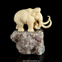 Скульптура из кости "Мамонт". Бивень мамонта, аметист, фотография 1. Интернет-магазин ЛАВКА ПОДАРКОВ