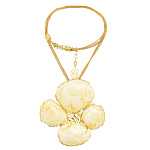 0068243/37,55г Серебро 925* КОЛЬЕ  вст.Янтарь/позолота