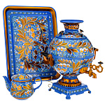 0069376 Самовар электрический "ЛАНДЫШИ" на голубом 5 л