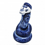 Статуэтка змеи "Кобра задумчивая". Гжель, фотография 1. Интернет-магазин ЛАВКА ПОДАРКОВ