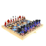1868-Президенты Сувенир ШАХМАТЫ дорожные "ПРЕЗИДЕНТЫ" доска 29*29 фигуры 4,5-7см 