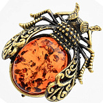 0045270/1555.4 Брошь Муха Цокотуха (коньячный)