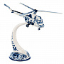 Статуэтка фарфоровая "Вертолёт" на постаменте. Гжель, фотография 2. Интернет-магазин ЛАВКА ПОДАРКОВ