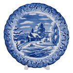 Тарелка декоративная "Зима". Гжель