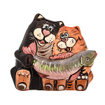  Керамика Сувенир "КОТЫ-Семья вместе, душа на месте!" 8*5,5*7см авт.Семенова