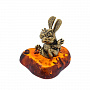 Бронзовая статуэтка с янтарем "Кролик", фотография 6. Интернет-магазин ЛАВКА ПОДАРКОВ