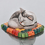 Фигурка "Кошка на коврике" Гжель, фотография 2. Интернет-магазин ЛАВКА ПОДАРКОВ