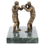 Статуэтка из бронзы и камня "Боксеры на ринге"