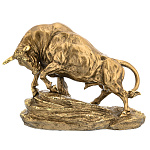 0073019/101938 Изделие декоративное БЫК НА КАМНЕ h=29 L=38  Цв.Бронза с позолотой