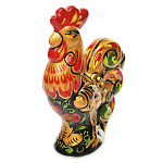 0033744-БОЛЬШОЙ  Хохлома Статуэтка Символ 2017года "ПЕТУШОК" фарфоровый
