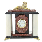 29068 Нат.камень Часы настольные "Лев"креноид ,мрамор