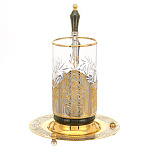 0034355/П/6872-1персона Златоуст Чайный набор "Нефритовый "поднос+подст+ложка Нефрит П/У (6872)