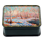 Шкатулка с росписью "Весна в Абрамцево"