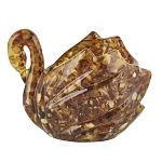 Розетка для мелочей из янтаря "Лебедь"