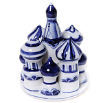 09252 Гжель Скульптура "Собор" 9*8см Авт.Черновы Л.и В 