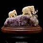 Скульптура "Два мамонта" (бивень мамонта, аметист), фотография 1. Интернет-магазин ЛАВКА ПОДАРКОВ