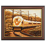 Картина янтарная "Поезд Сапсан" 30х40 см