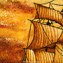Картина янтарная "Корабль-парусник" 60х40 см, фотография 6. Интернет-магазин ЛАВКА ПОДАРКОВ