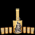 0034120/Сем Златоуст НАБОР водочный "ПОБЕДА":штоф+6 стопок в П/У