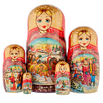 Матрешка "Тройка. Зима" 5 мест