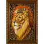 Картина с поталью и янтарем "Лев" 40х60 см, фотография 6. Интернет-магазин ЛАВКА ПОДАРКОВ