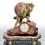 0028183/Ф Нат.камень ЧАСЫ "БЫК" (шар)