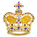 -0740 Традиции ФАБЕРЖЕ  Брошь с янтарем