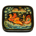 Шкатулка с художественной росписью "Тройка"