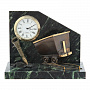 Часы из камня и бронзы "Шахтёрские". Змеевик, фотография 1. Интернет-магазин ЛАВКА ПОДАРКОВ