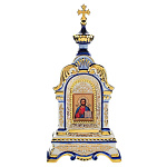 008001 Гжель КИОТ настольный "Богоматерь Казанская"К14, 12*26см