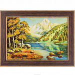 Янтарная картина пейзаж "Горное озеро"