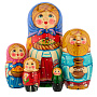 Матрешка "Деревенский праздник" 5 мест, фотография 1. Интернет-магазин ЛАВКА ПОДАРКОВ