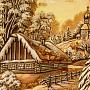 Картина янтарная "Зимний пейзаж. Часовня" 40х60 см, фотография 4. Интернет-магазин ЛАВКА ПОДАРКОВ