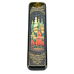 0070015/20*5см  Лаковая миниатюра Палех ШКАТУЛКА ПЕНАЛ "Москва" Воронин