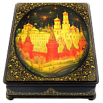 0044901/29*21см  Лаковая миниатюра Палех ШКАТУЛКА "Москва" Комяков 