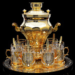 -ПОДСТАКАННИК Златоуст ПОДСТАКАННИК в комлекте со стаканом Фианиты в П/У 