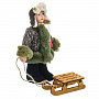 Коллекционная кукла ручной работы "Мальчик с санками", фотография 1. Интернет-магазин ЛАВКА ПОДАРКОВ