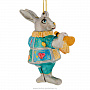Елочная игрушка "Кролик с горном", фотография 2. Интернет-магазин ЛАВКА ПОДАРКОВ